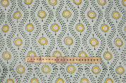 Floral block print, thick linen for upholstery and drapery, handmade block art, printed fabric for sofa and couch, pillow - LEHER