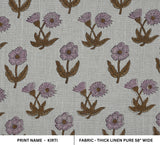 Block Print Linen Fabric Green & Purple for Home Decor – Kirti