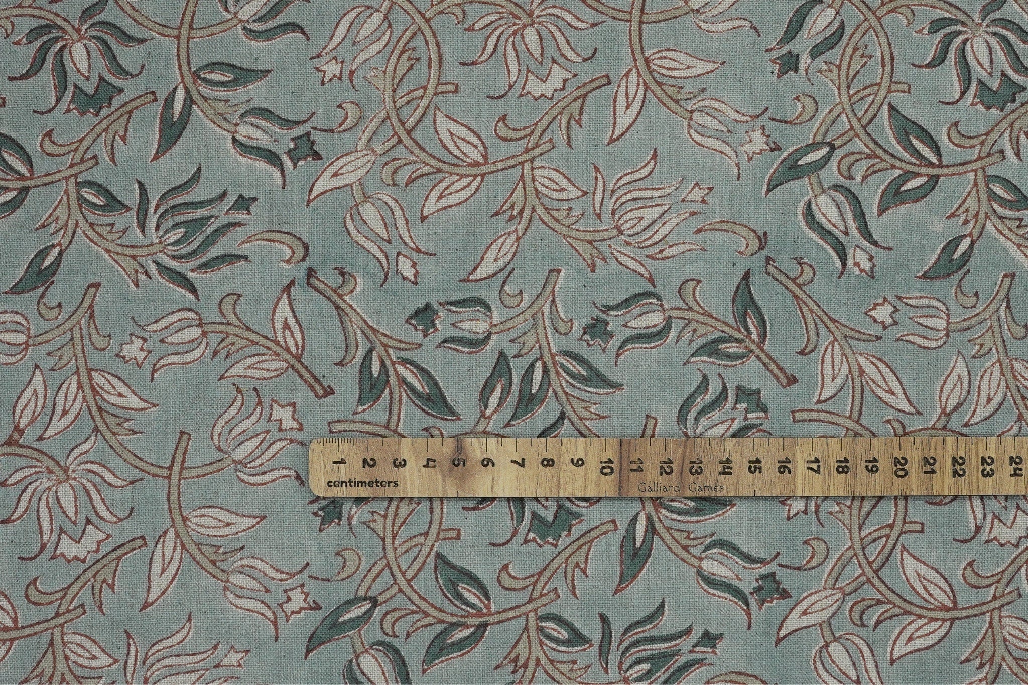 Block print linen fabric pillow, cushion, window linen curtain, floral handmade art, Indian textile, linen drapery upholstery - KAMAL DUTTA