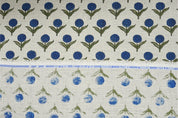 Hand block print fabric window curtain, lampshade, floral Indian art, women's clothing fabric, printed linen fabric - PUKHRAJ