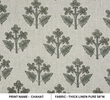 Hand Block Print Thick Linen Fabric CHAHAT