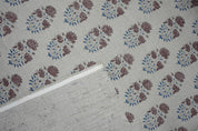 Block print drapery thick linen fabric, hand block print, floral handmade art, linen pillow and cushion fabric, upholstery - MAYRA