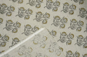 Pure linen hand printed linen fabric for women clothing, floral hand block print, linen lampshade and tablecloth, pillow fabric - BAELPATRA
