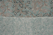Block print linen fabric pillow, cushion, window linen curtain, floral handmade art, Indian textile, linen drapery upholstery - KAMAL DUTTA
