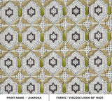 Hand Block Print Floral Upholstery Linen Blend - Jharoka