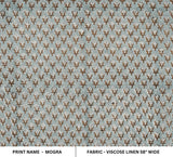 PRINTED VISCOSE LINEN FABRIC HAND BLOCK FLORAL ART- MOGRA