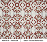 Handmade Art Block Print Red Floral Fabric - Haridyavan
