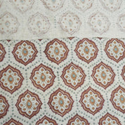 HAND BLOCK PRINT FABRIC, FLORAL DECORATIVE LINEN CURTAIN, FABRIC FOR CUSHION AND PILLOW  - CHARKHA