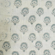 BLOCK PRINT LINEN FABRIC, HANDMADE FLORAL LINEN, VISCOSE LINEN - INDERJEET