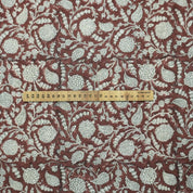 HANDMADE PRINT FABRIC FOR COUCH COVER DRAPERY LINEN, FLORAL HAND BLOCK PRINT, INDIAN FABRIC - GOPI