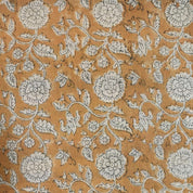 BLOCK PRINT FLORAL HANDMADE LINEN, COTTON LINEN, PILLOW AND CUSHION FABRIC, INDIAN TEXTILE - SHILONG