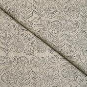 LINEN BLEND NATURAL, HAND BLOCK PRINT FABRIC, INDIAN LINEN TEXTILE - JAIPURI JAAL