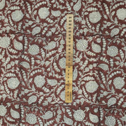 HANDMADE PRINT FABRIC FOR COUCH COVER DRAPERY LINEN, FLORAL HAND BLOCK PRINT, INDIAN FABRIC - GOPI