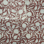 HANDMADE PRINT FABRIC FOR COUCH COVER DRAPERY LINEN, FLORAL HAND BLOCK PRINT, INDIAN FABRIC - GOPI