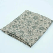 Premium Hand Block Print Green Thick linen Fabric - Saundarya