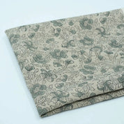 Premium Hand Block Print Green Thick linen Fabric - Saundarya