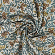 Handmade Blue Floral Linen Boho Fabric – Sangmarmar