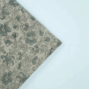 Premium Hand Block Print Green Thick linen Fabric - Saundarya