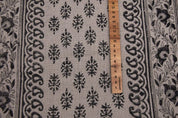 Black Silver Pink Block Print Thick Linen Fabric – Baghbuta