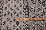 Black Silver Pink Block Print Thick Linen Fabric – Baghbuta