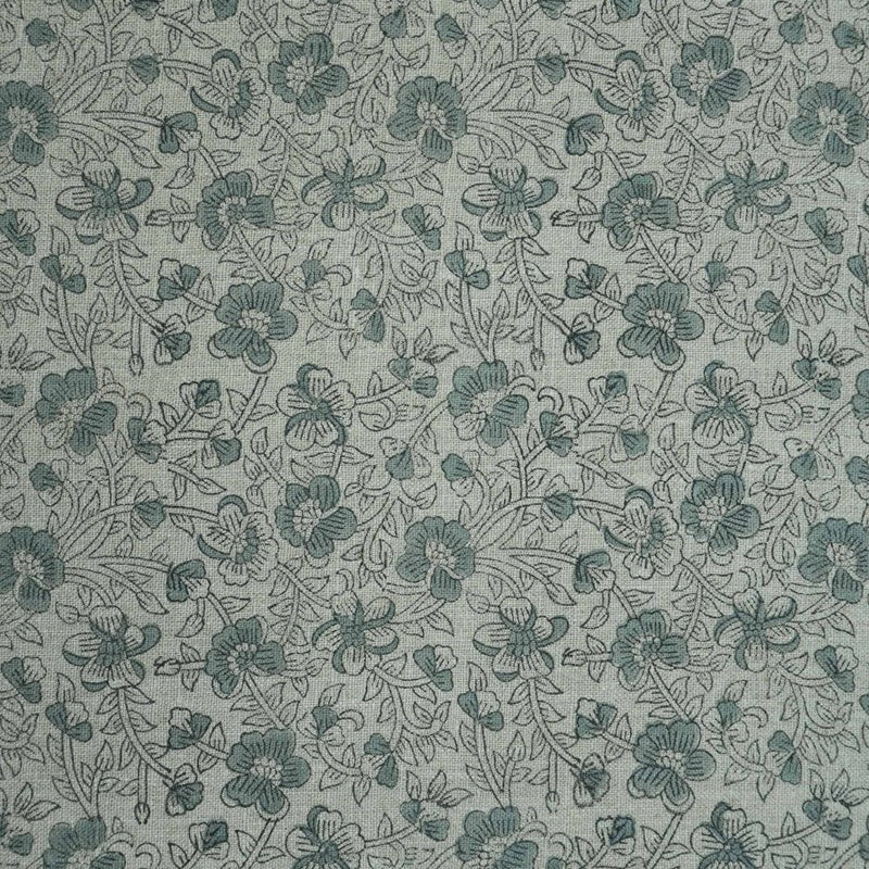 Premium Hand Block Print Green Thick linen Fabric - Saundarya