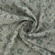 Premium Hand Block Print Green Thick linen Fabric - Saundarya