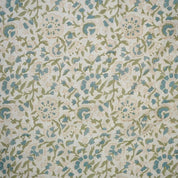 Indian Aristan Hand Block Print Blue Pure Linen Fabric - Vasundhara