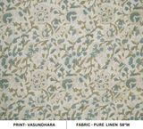 Indian Aristan Hand Block Print Blue Pure Linen Fabric - Vasundhara