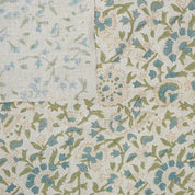 Indian Aristan Hand Block Print Blue Pure Linen Fabric - Vasundhara