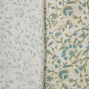 Indian Aristan Hand Block Print Blue Pure Linen Fabric - Vasundhara