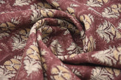 Indian Artisan Block Print Brown Floral Thick Linen Fabric - Mormukut