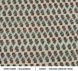 Indian Artisan Block Print Brown Viscose Linen Fabric -  Guldawadi