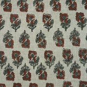 Indian Artisan Block Print Brown Viscose Linen Fabric -  Guldawadi