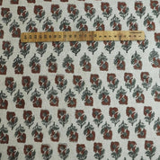 Indian Artisan Block Print Brown Viscose Linen Fabric -  Guldawadi