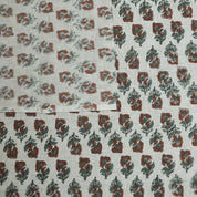 Indian Artisan Block Print Brown Viscose Linen Fabric -  Guldawadi