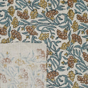 Handmade Block Print Blue Floral viscose Linen Fabric – Sangmarmar