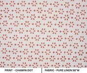 Indian Block Print Brown Floral Pure Linen Fabric - Champa Dot