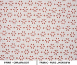 Indian Block Print Brown Floral Pure Linen Fabric - Champa Dot