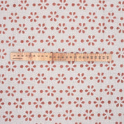 Indian Block Print Brown Floral Pure Linen Fabric - Champa Dot