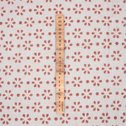Indian Block Print Brown Floral Pure Linen Fabric - Champa Dot
