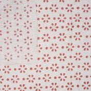 Indian Block Print Brown Floral Pure Linen Fabric - Champa Dot