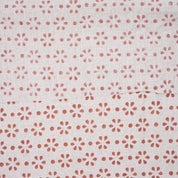Indian Block Print Brown Floral Pure Linen Fabric - Champa Dot