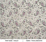 Indian Block Print Pink Floral Thick Linen Fabric Fabric - Lil Paisley