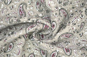 Indian Block Print Pink Floral Thick Linen Fabric Fabric - Lil Paisley