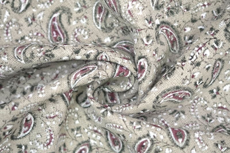 Indian Block Print Pink Floral Thick Linen Fabric Fabric - Lil Paisley