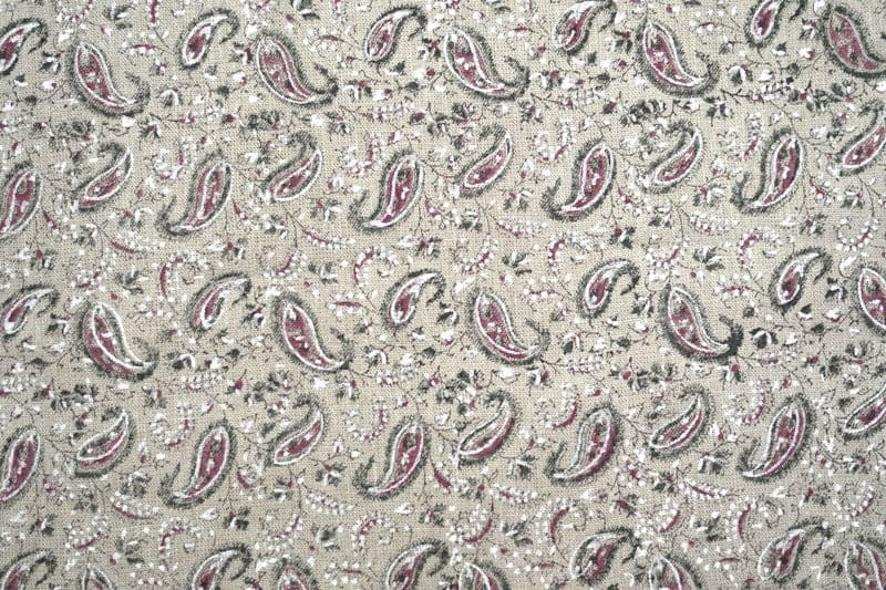 Indian Block Print Pink Floral Thick Linen Fabric Fabric - Lil Paisley