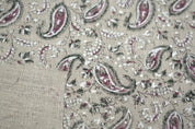 Indian Block Print Pink Floral Thick Linen Fabric Fabric - Lil Paisley