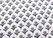 Indian Hand Block Print Blue Off White linen Fabric Cushion - Pukhraj