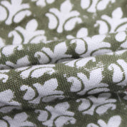 Block Print Linen Fabric,Heavy Offwhite Linen,Natural Hand Loom Fabric,Fabric By The Yard
