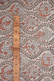 Indian Hand Block Print Pink Floral Pure Linen Fabric -  Amarbel